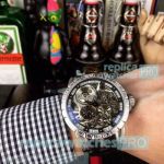 Top Graded Copy Roger Dubuis Silver Bezel Black Ruuber Strap Watch
